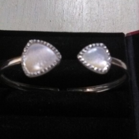 Talbots Jewelry - Talbots Silver Mother of Pearl Hinged Bangle